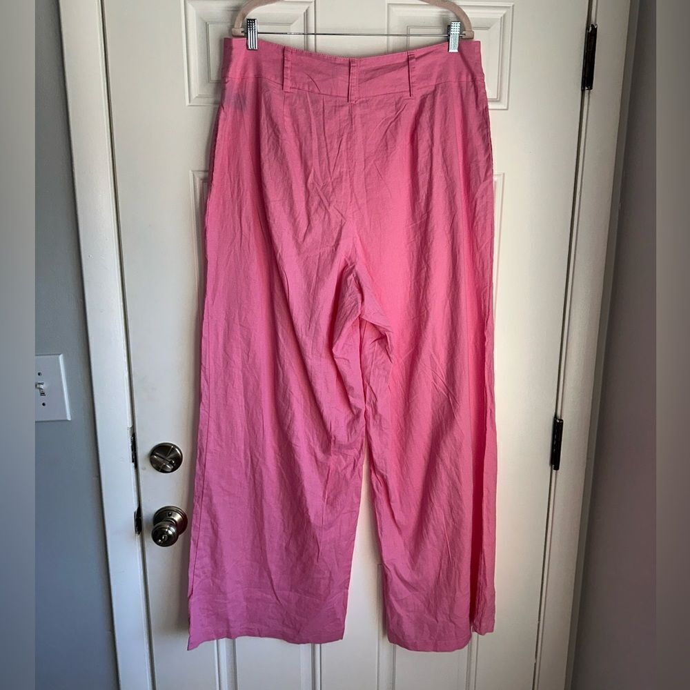 NWT GABI FRESH FASHION TO FIGURE Ashlee Wide Leg Linen Pants SIZE 0 12 XL PINK - Picture 7 of 10